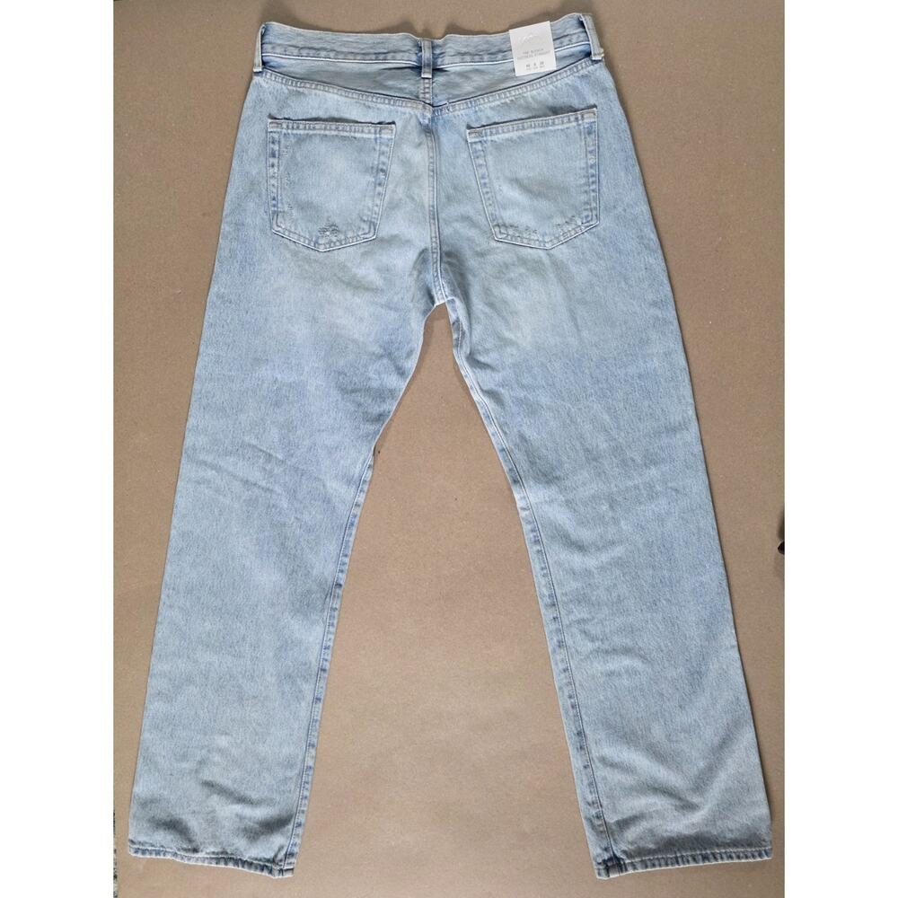 ZARA Size 8 Distressed Straight Leg Jeans NWT Light Wash Blue Cotton Black Label - Picture 15 of 15